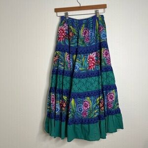 Maria Isabel Womens Boho Maxi Skirt Floral Tropical Elastic Waist Size CH(S)